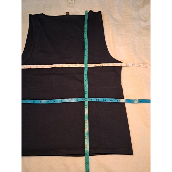 J. Crew Stretch Cotton Blend V-neck Top Navy Blue Sleeveless CI024 Size L NWT - Picture 7 of 8